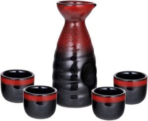 Top 5 Red And Black Sake Set