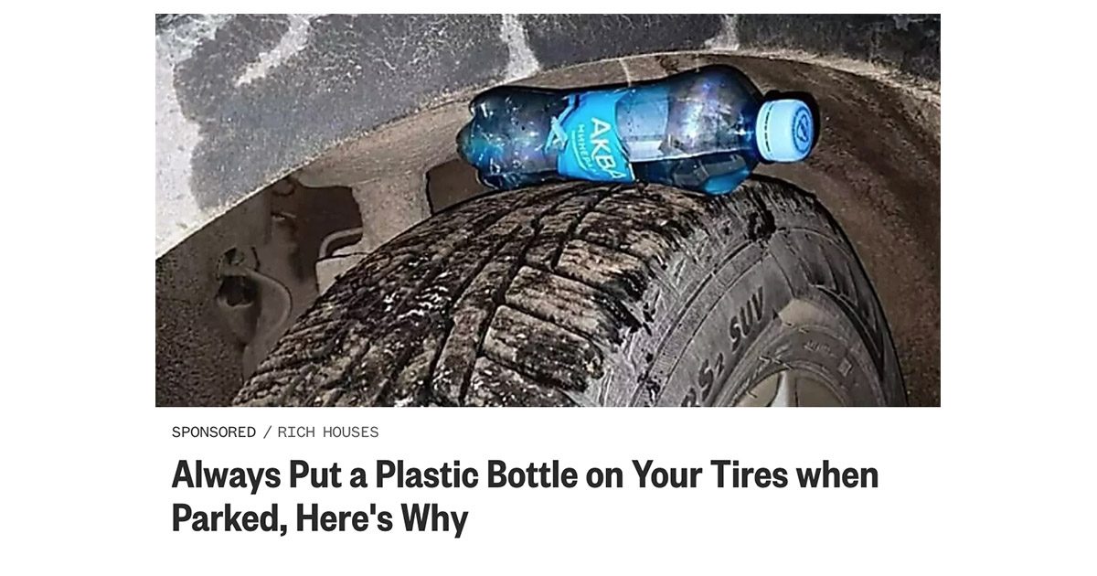 Why Put A Water Bottle On Your Tire