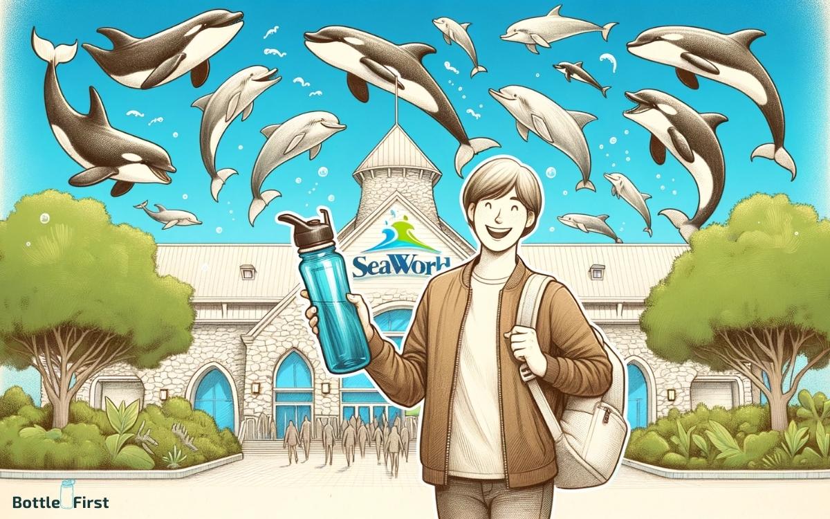 SeaWorld Neon Sign Pink Metal Water Bottle 24 oz - SeaWorld Parks