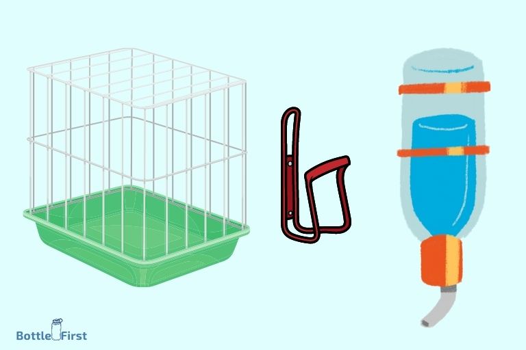 how to attach a water bottle to a wire cage