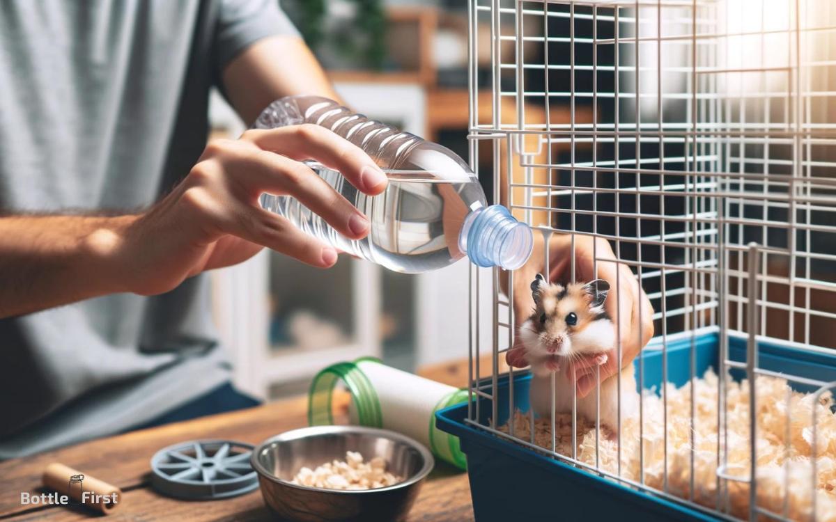 Step Properly Position the Water Bottle in the Cage