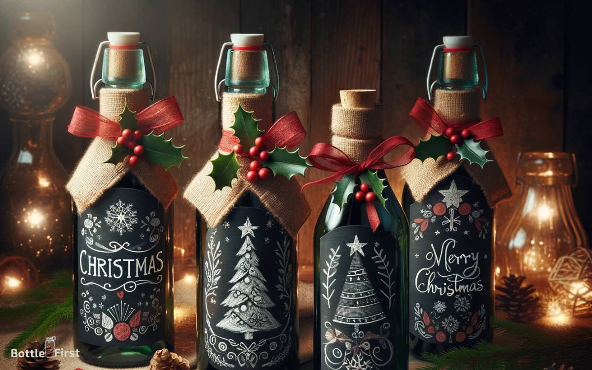 Chalkboard Label Christmas Bottles