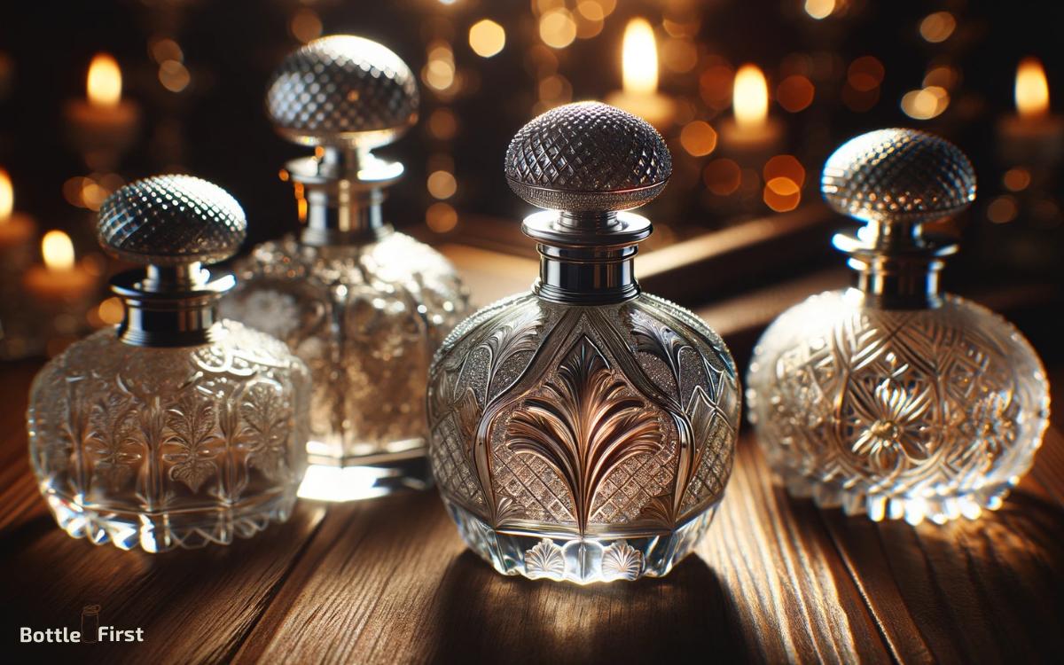 Silver Topped Cut Glass Perfume Bottles