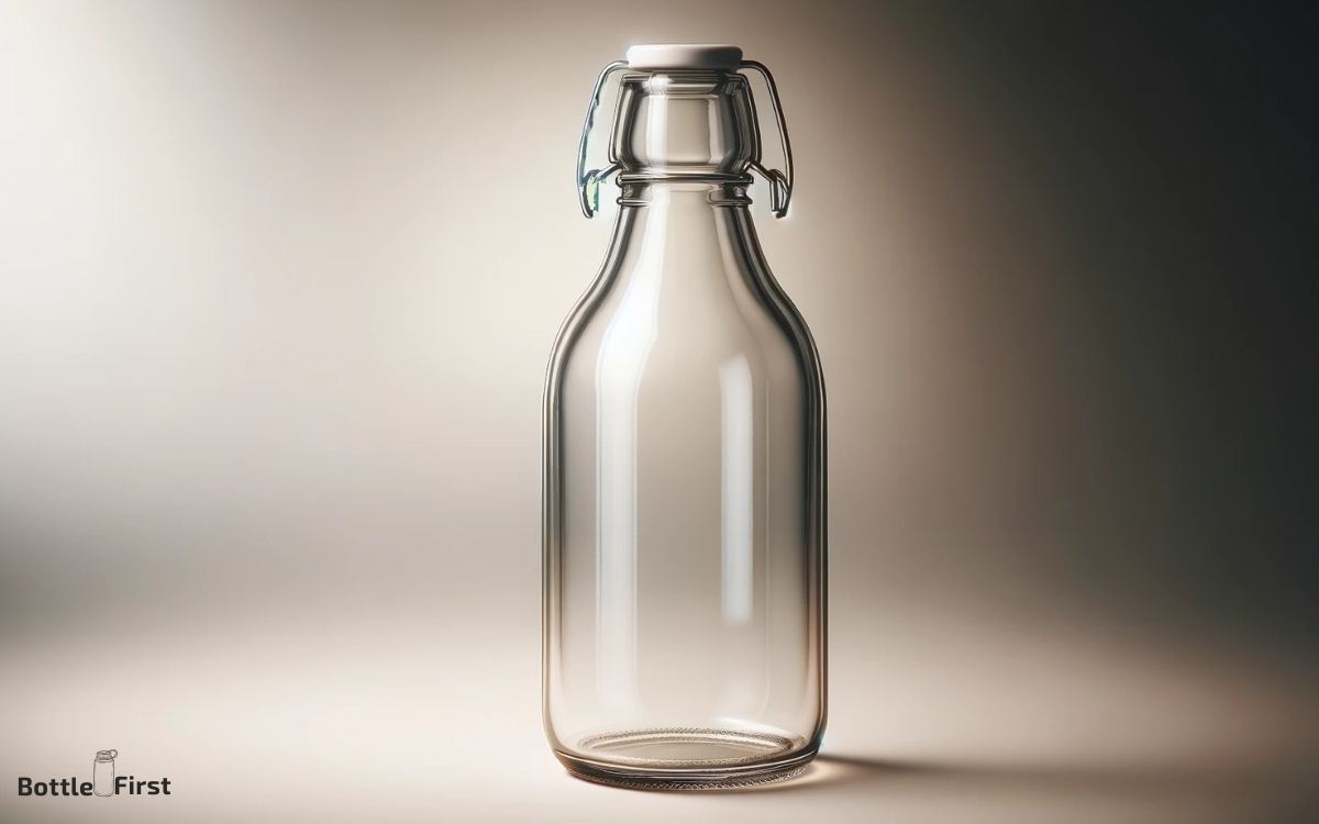 clear glass bottle with wire bail swing top lid