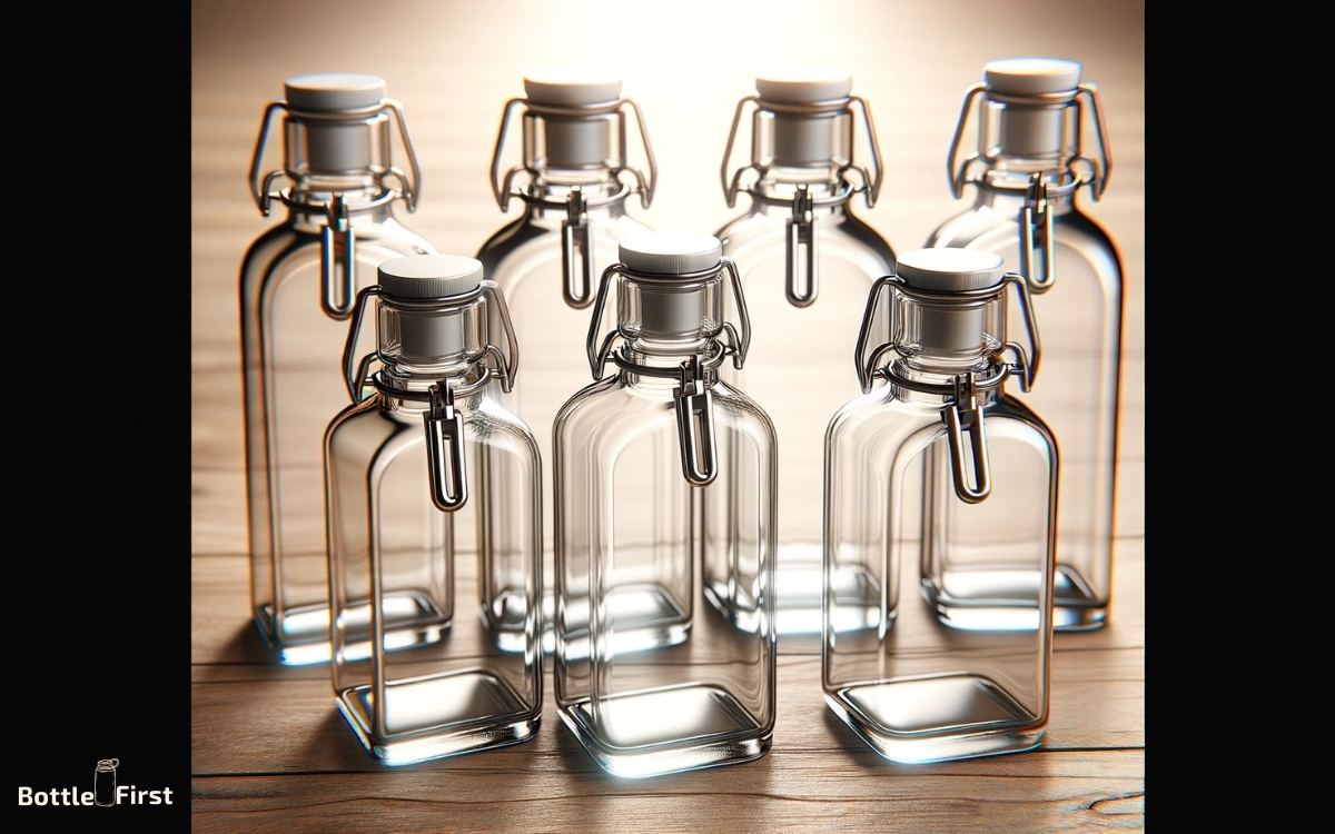 clear glass bottles with flip top metal clasps