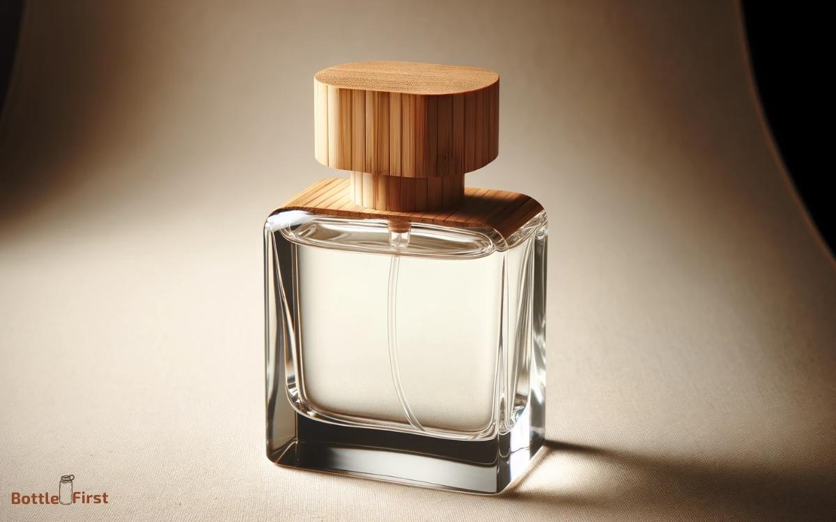 clear glass perfume bottle wth bamboo top
