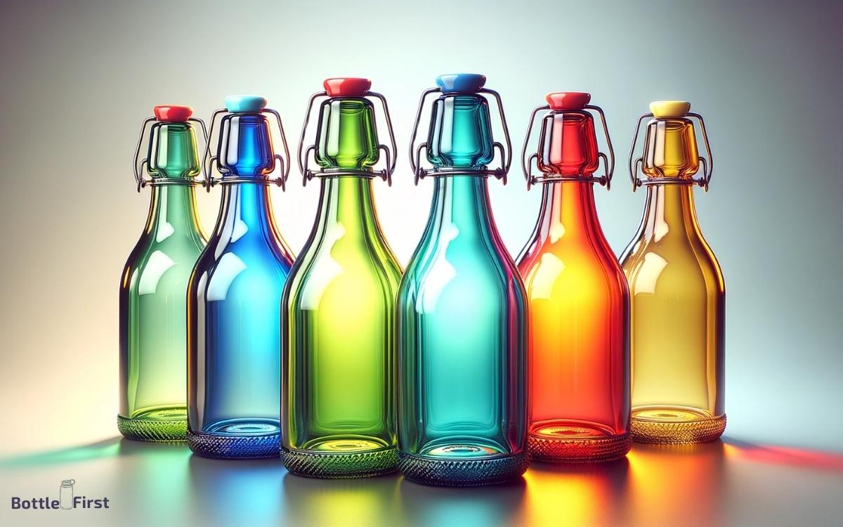 colored glass swing top bottles