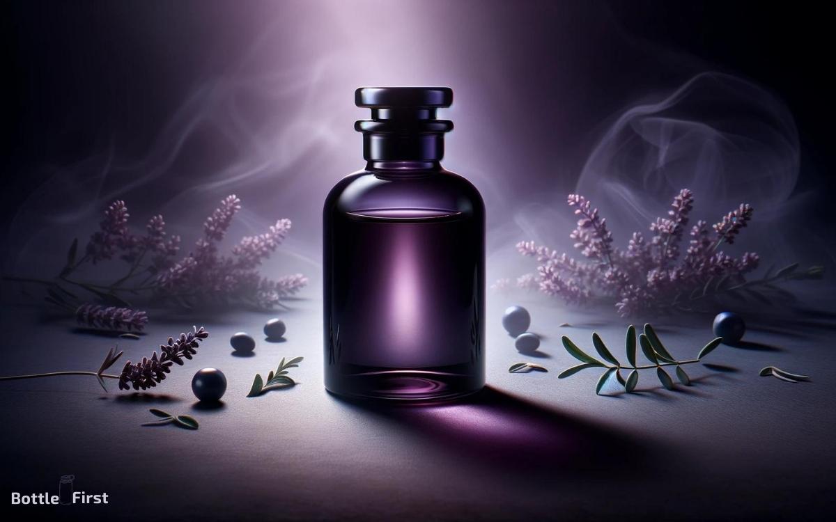 dark violet essential oil glass bottle