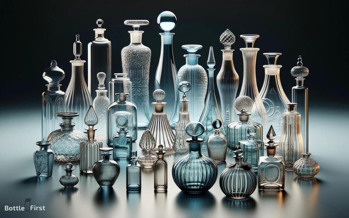 different shapes of glass bottles