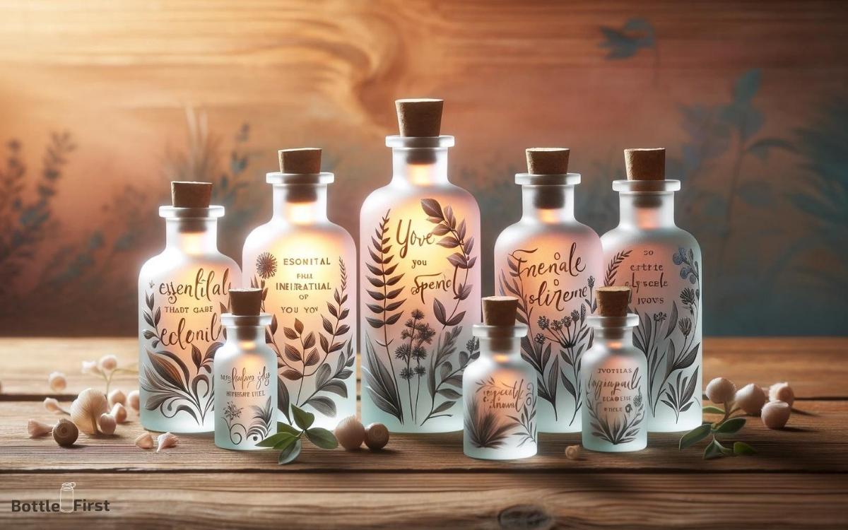 frosted glass essential oil bottle quotes