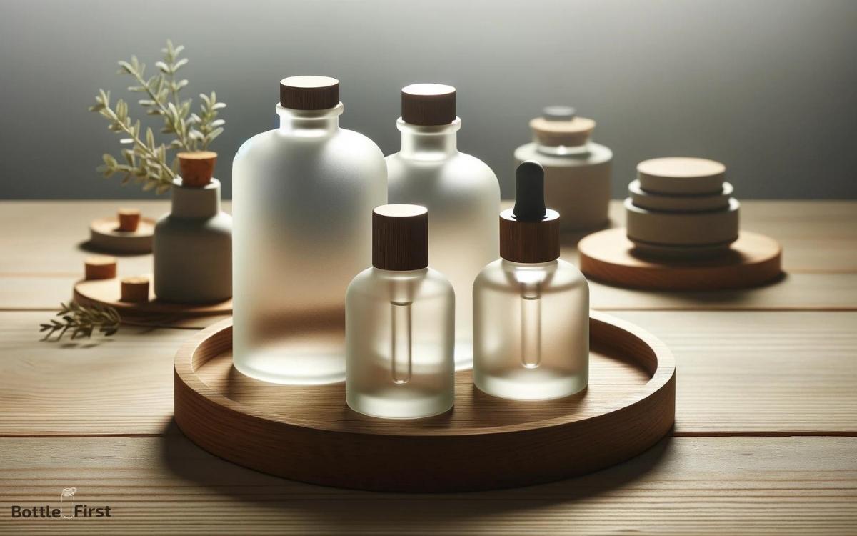 frosted glass essential oil bottles