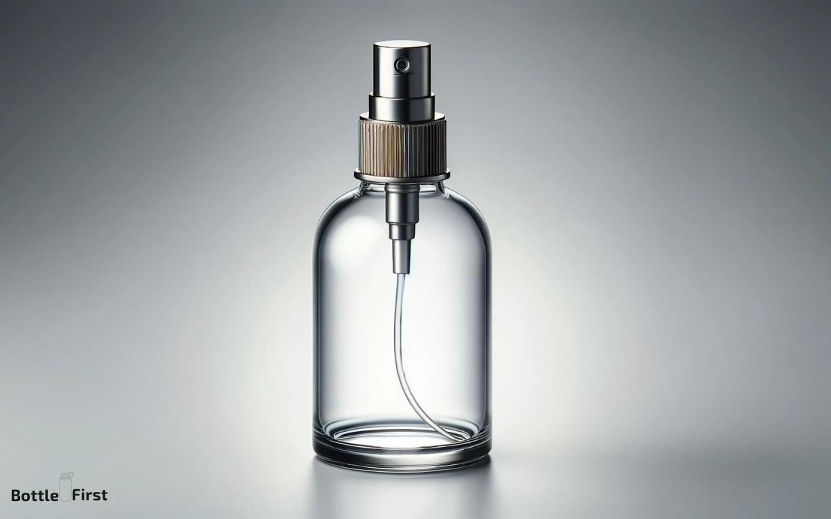glass spray bottle with metal top
