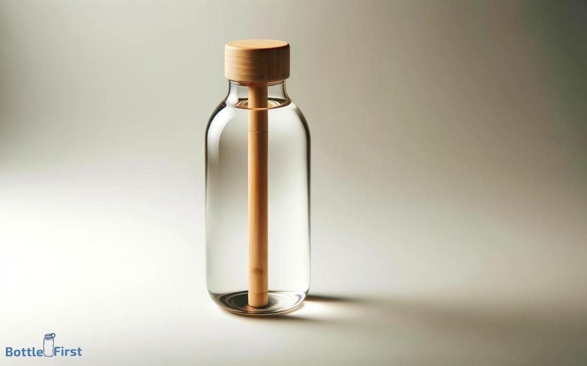 glass water bottle with bamboo top