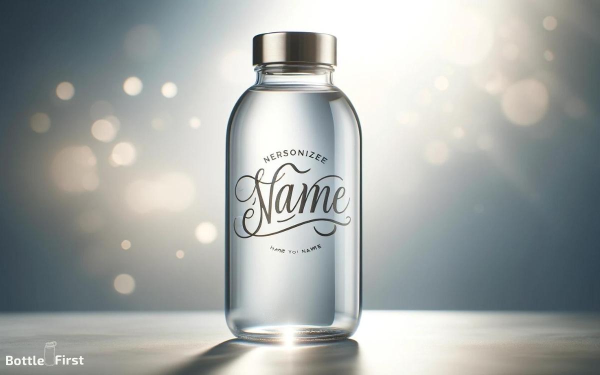 glass water bottle with name
