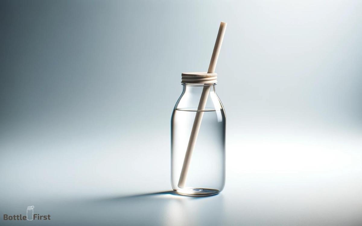 glass water bottle with straw top
