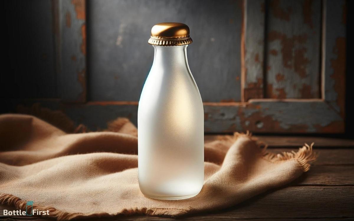 gold top milk glass bottle