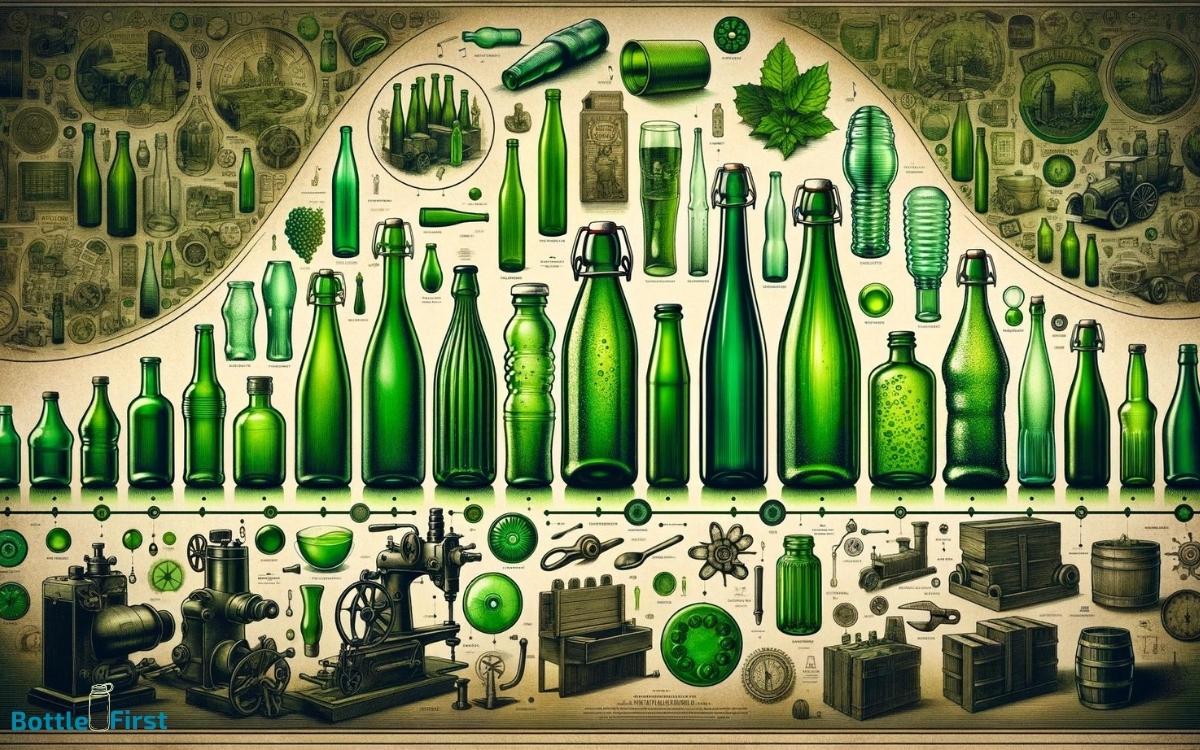 green glass water juice bottle history