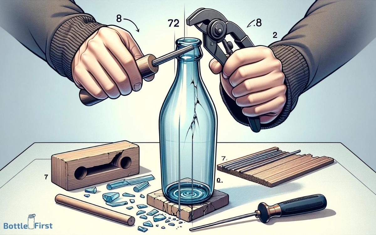 how to break glass bottle without shattering
