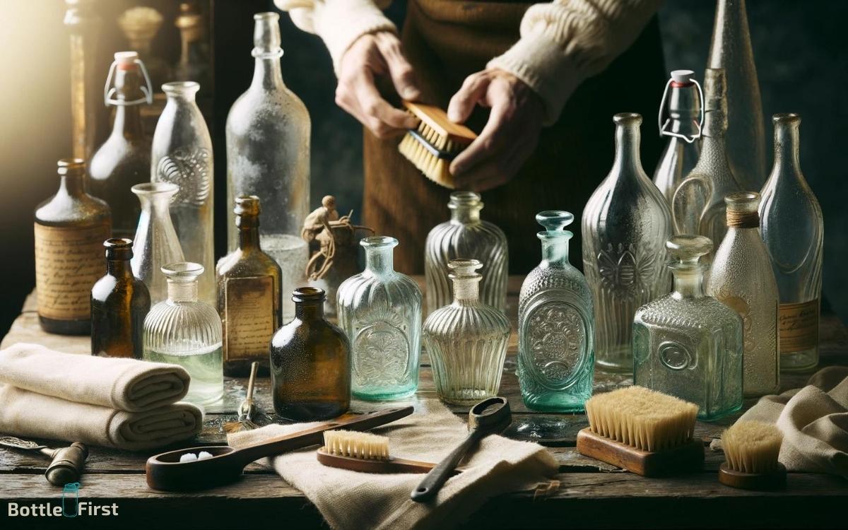 how to clean old glass bottles