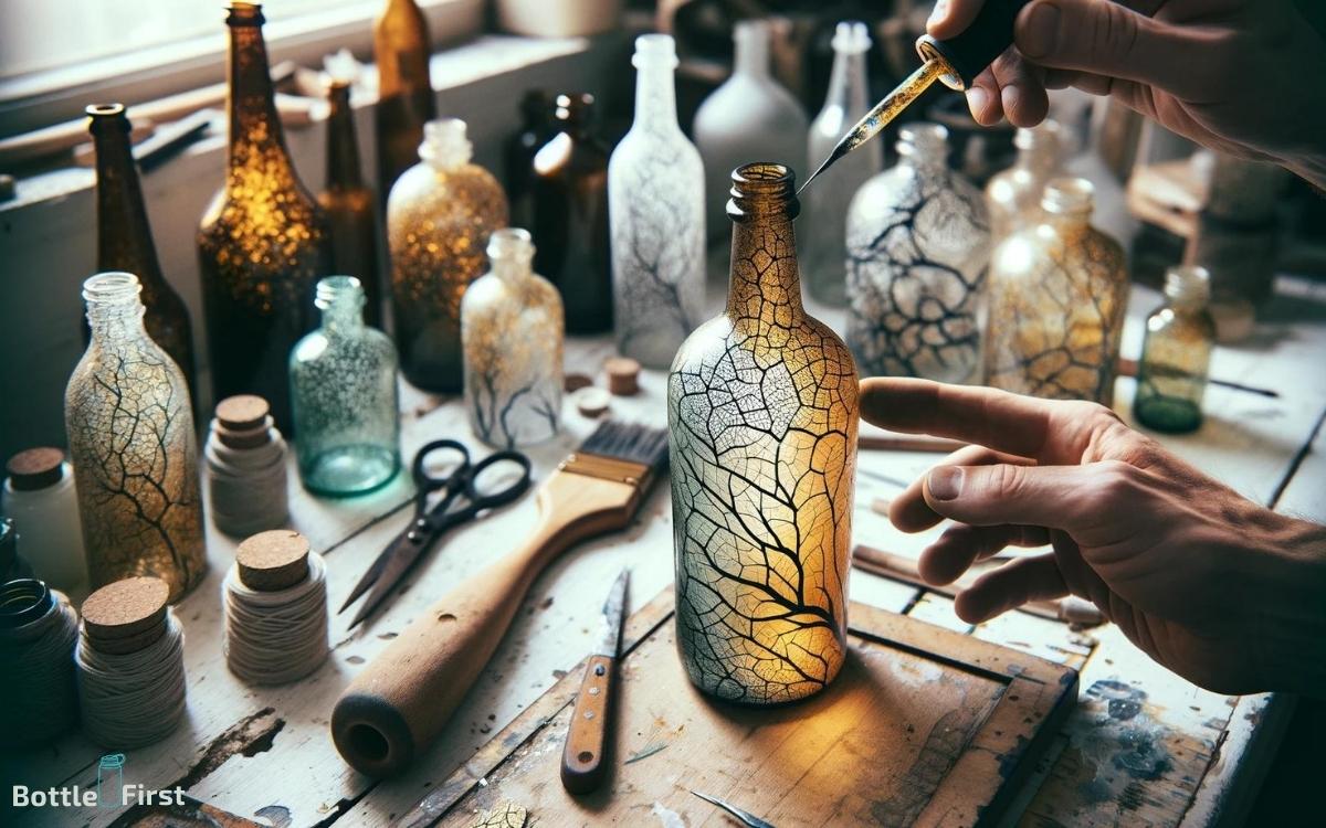 how to crackle glass bottles