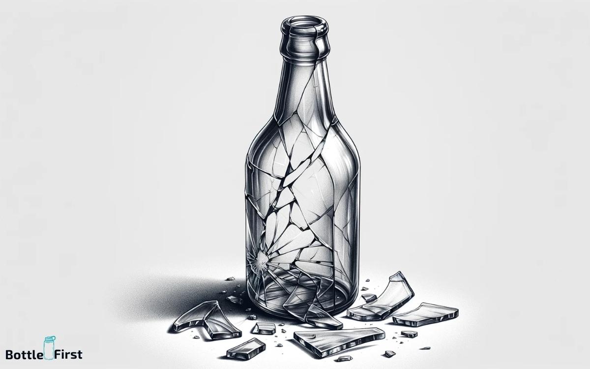 how to draw broken glass bottle