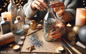how to put glitter on glass bottles