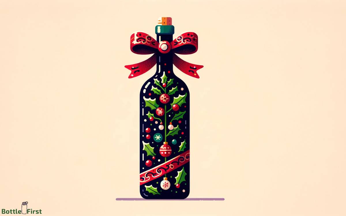 Festive Holiday Wine Bottle Decoration