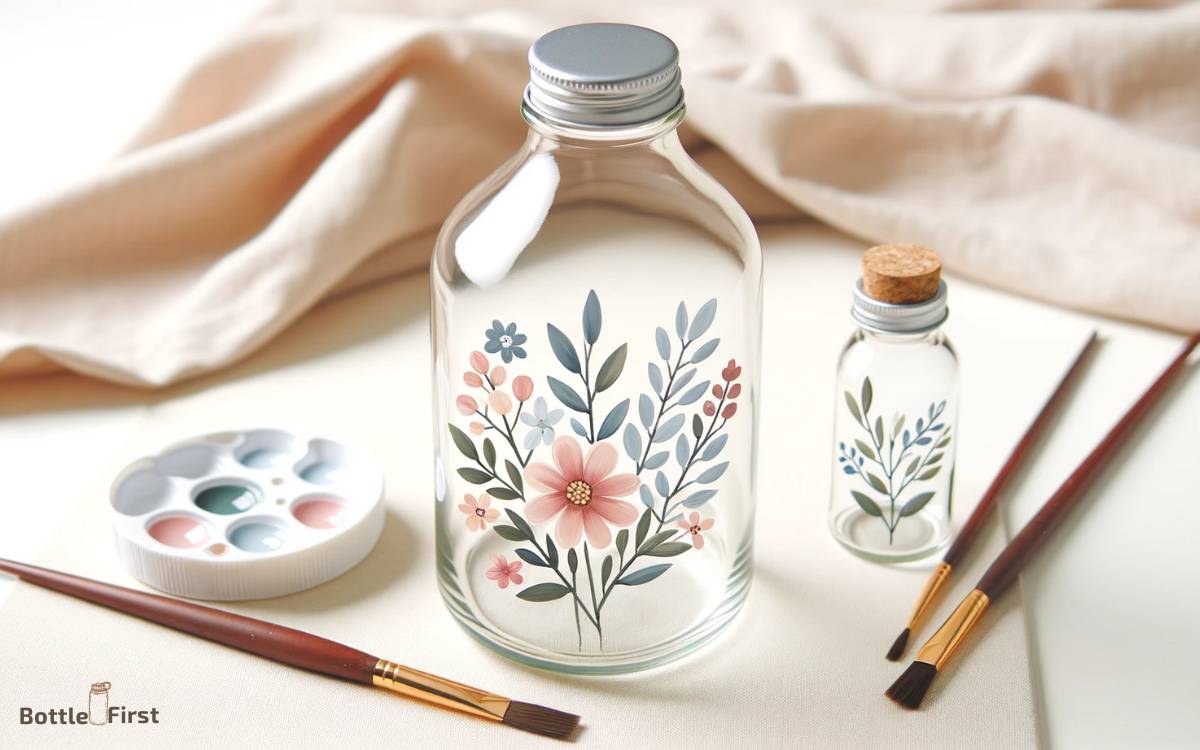 Floral Themed Bottle Painting