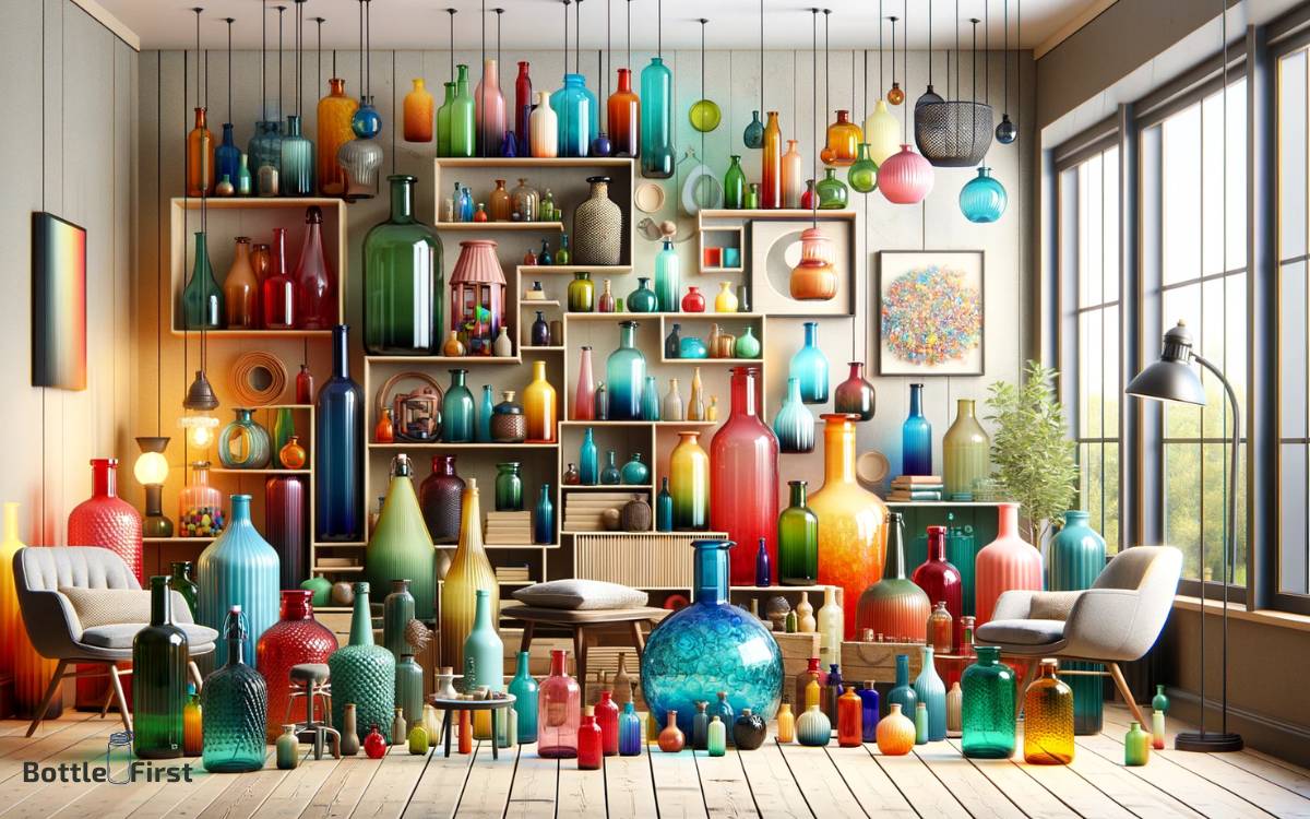 Creatively Displaying Colored Glass Bottles
