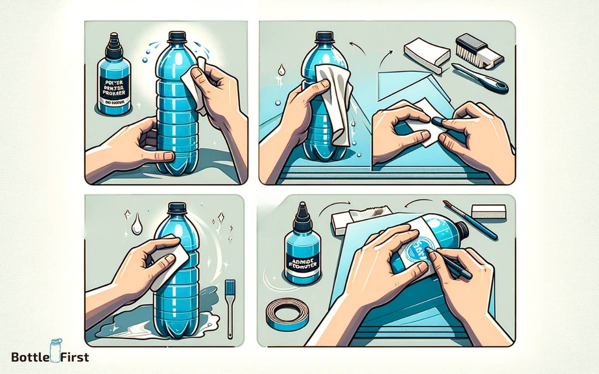 Preparing Water Bottles For Sticker Application