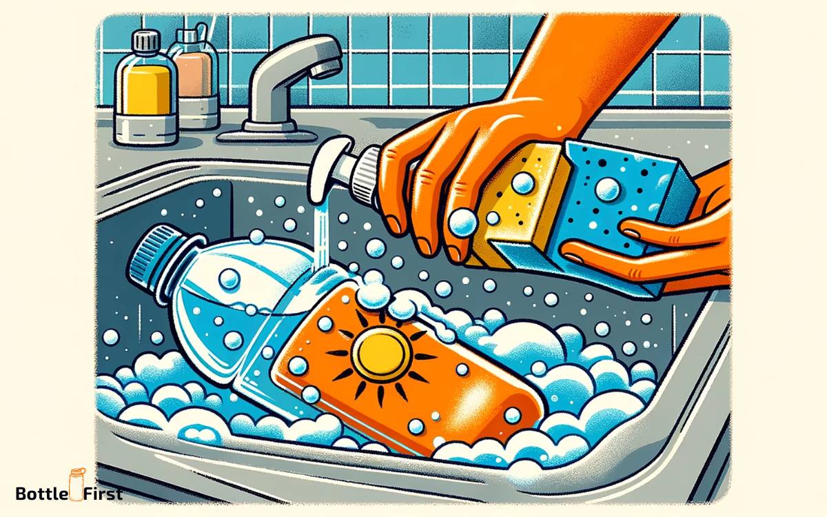 Dish Soap and Warm Water Scrub